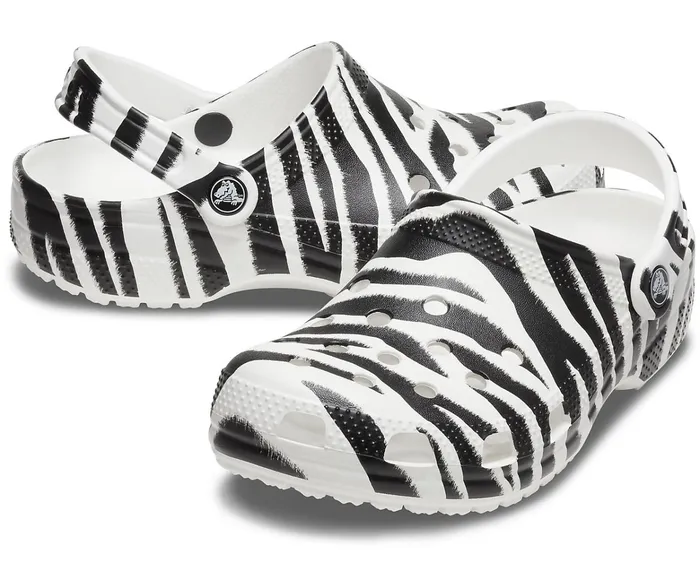 WomenMen Classic Animal Print Clog White Zebra Print Crocs Clogs