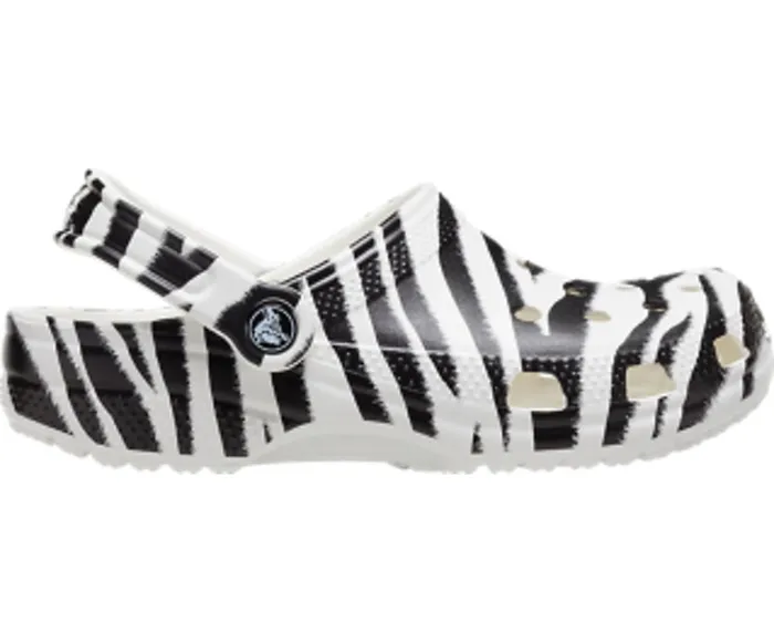 WomenMen Classic Animal Print Clog White Zebra Print Crocs Clogs