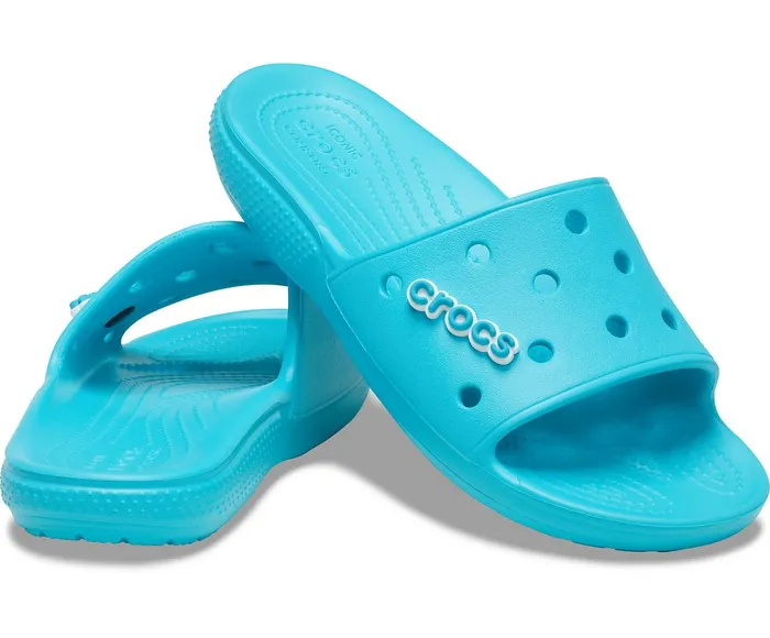 WomenMen Classic Crocs Slide Digital Aqua Crocs Sandals