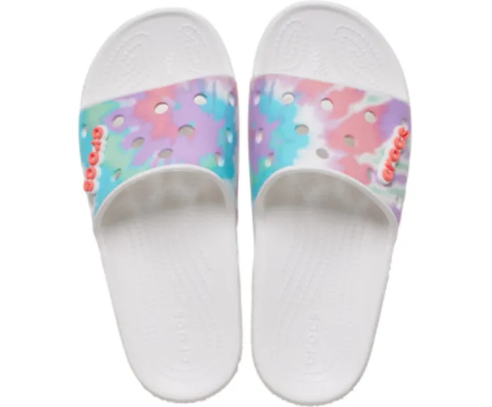 WomenMen Classic Crocs TieDye Graphic Slide Fresco Multi Crocs Sandals