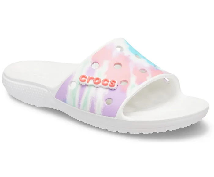 WomenMen Classic Crocs TieDye Graphic Slide Fresco Multi Crocs Sandals