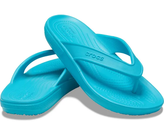 WomenMen Classic II Flip Digital Aqua Crocs Sandals