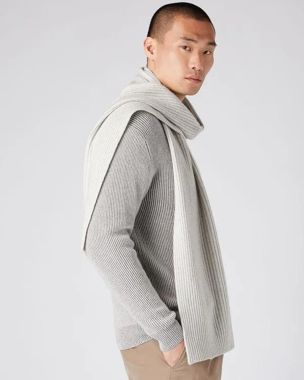 WomenMen Unisex Short Ribbed Cashmere ScarfIn Pebble Grey Pebble Grey NPeal Cashmere Scarves