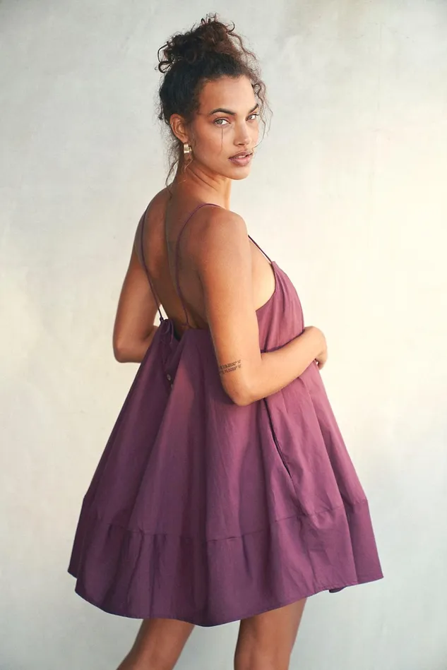 Women Mini Dresses Free People Struttin039 Mini Dress Plum Jam