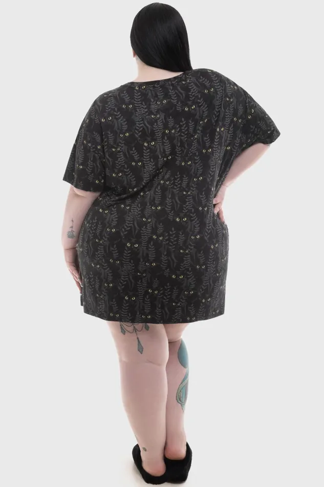 Women Mini Killstar Familiar Woods TShirt Dress
