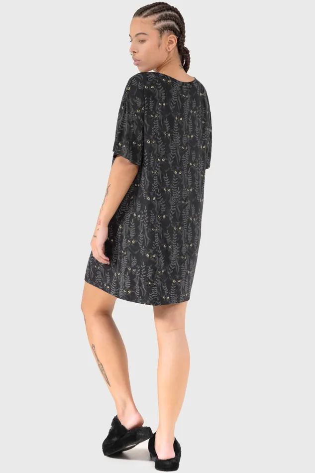 Women Mini Killstar Familiar Woods TShirt Dress