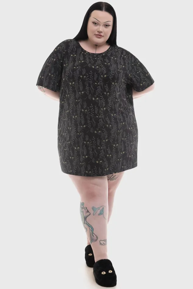 Women Mini Killstar Familiar Woods TShirt Dress