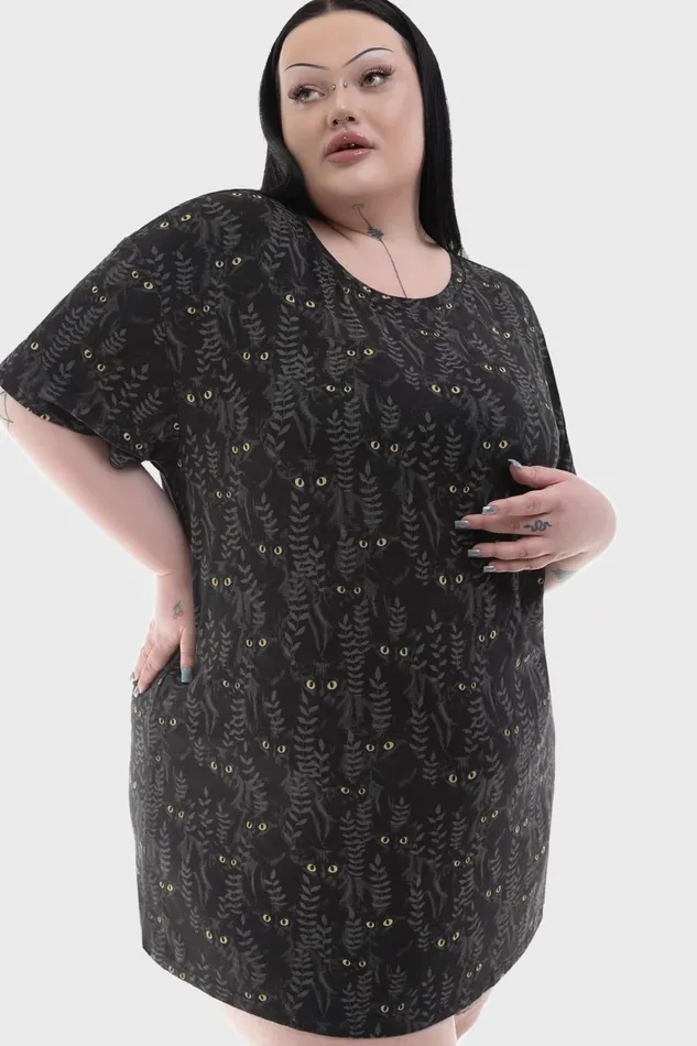 Women Mini Killstar Familiar Woods TShirt Dress