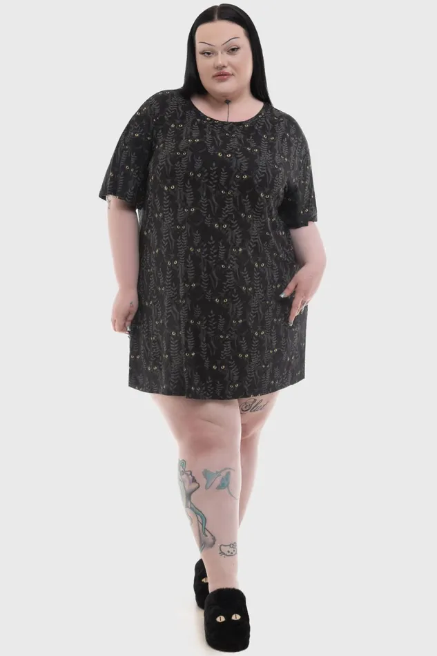 Women Mini Killstar Familiar Woods TShirt Dress