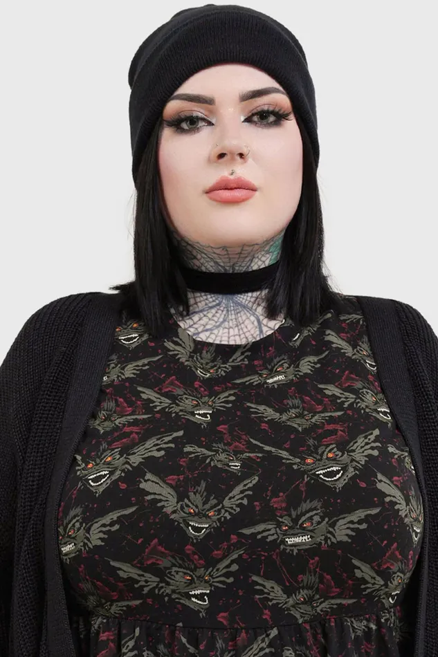 Women Mini Killstar Gremlins After Midnight Skater Dress