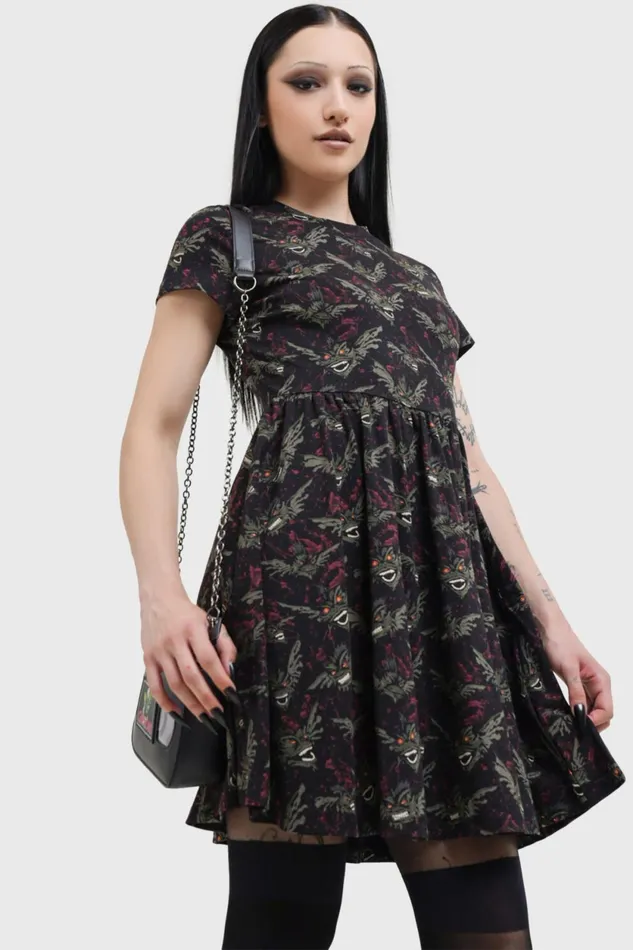 Women Mini Killstar Gremlins After Midnight Skater Dress