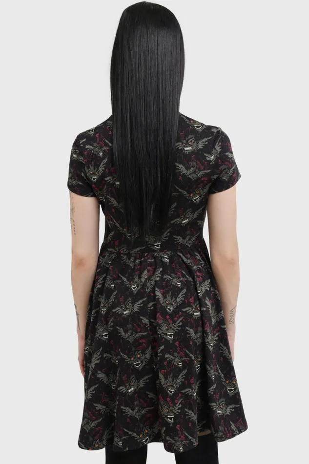 Women Mini Killstar Gremlins After Midnight Skater Dress