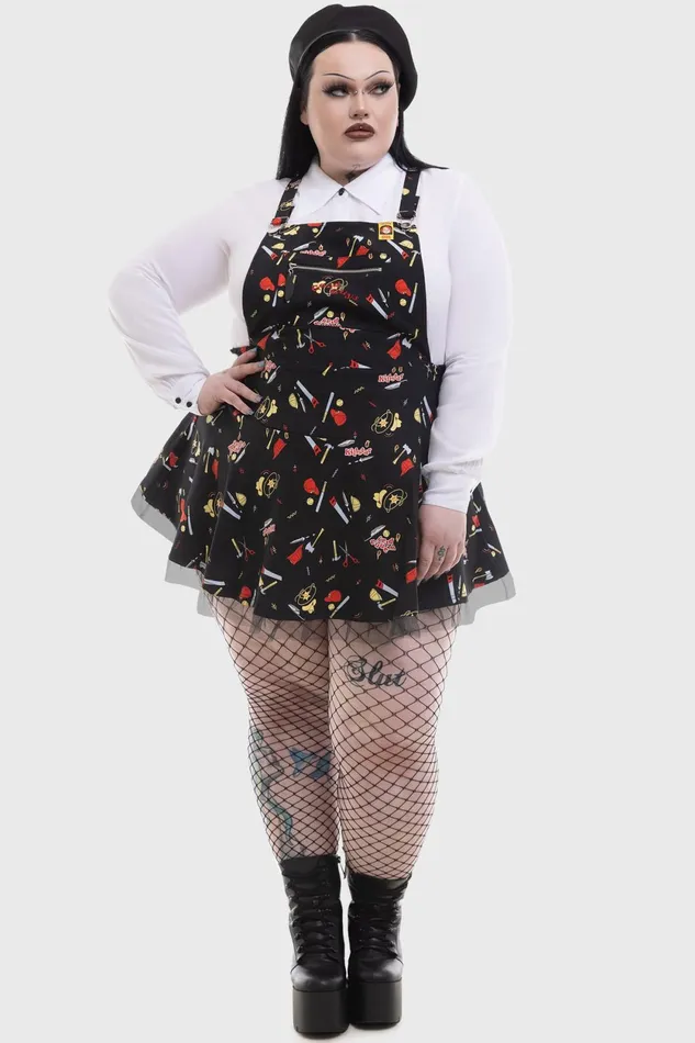 Women Mini Killstar It039s Time To Play Pinafore Dress