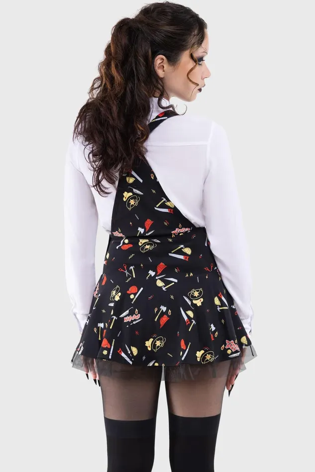 Women Mini Killstar It039s Time To Play Pinafore Dress