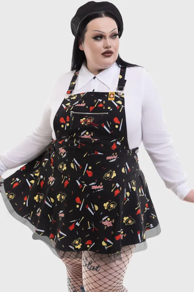 Women Mini Killstar It039s Time To Play Pinafore Dress