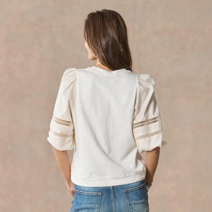 Women Molly Mixed Media Sweatshirt Ivory Sundance Catalog Tops Women Molly Mixed Media Sweatshirt Ivory Sundance Catalog Tops