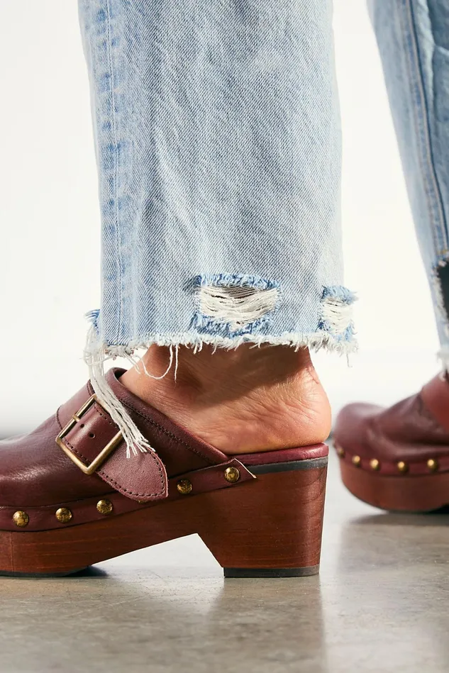 Women Mules Free People Culver City Clogs Mahogany