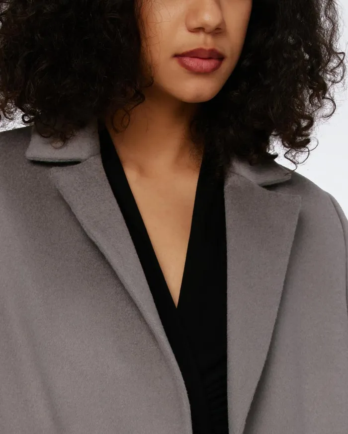 Women Nene Wool Coat Elephant Grey DVF Jackets and Coats