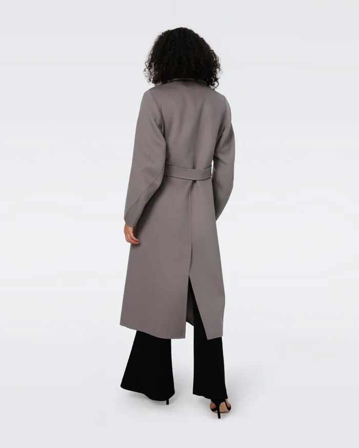 Women Nene Wool Coat Elephant Grey DVF Jackets and Coats