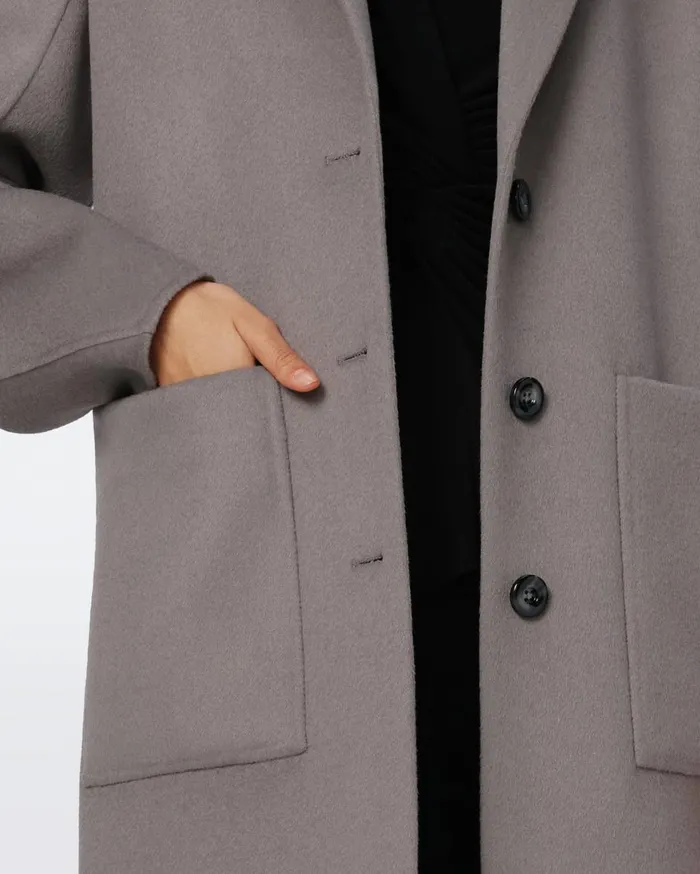 Women Nene Wool Coat Elephant Grey DVF Jackets and Coats