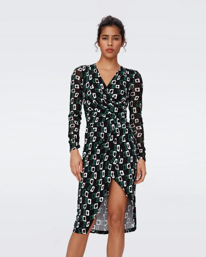 Women Nevine Dress Chain Spots Black DVF Dresses