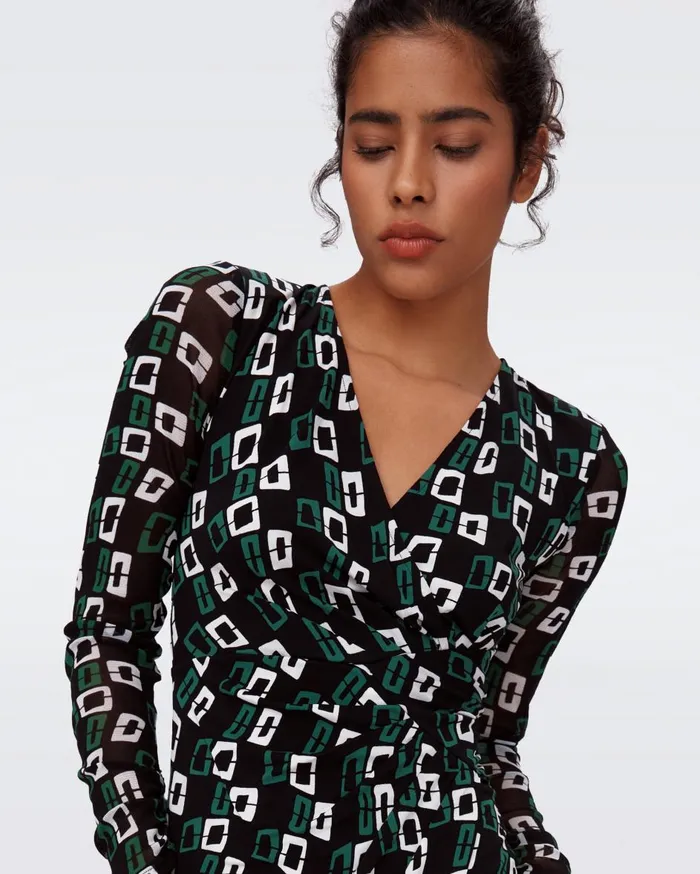 Women Nevine Dress Chain Spots Black DVF Dresses