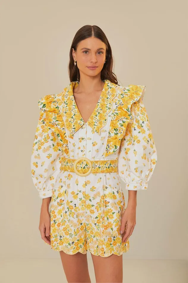 Women OffWhite Azaleia Organic Cotton Romper Azaleia Offwhite FARM Rio Rompers
