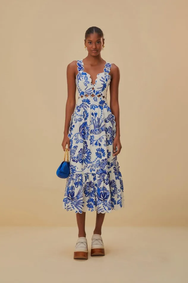 Women OffWhite Flowerful Birds Lenzing Ecovero Euroflax Midi Dress Flowerful Birds Offwhite FARM Rio Midi Dresses Women OffWhite Flowerful Birds Lenzing Ecovero Euroflax Midi Dress Flowerful Birds Offwhite FARM Rio Midi Dresses
