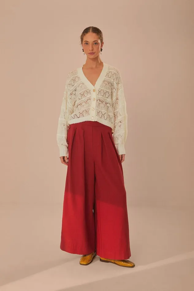 Women OffWhite Textured Knit Cardigan Offwhite FARM Rio Cardigans