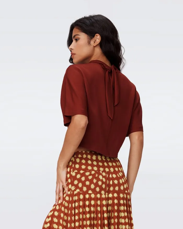 Women Olympia Top Chestnut DVF Tops