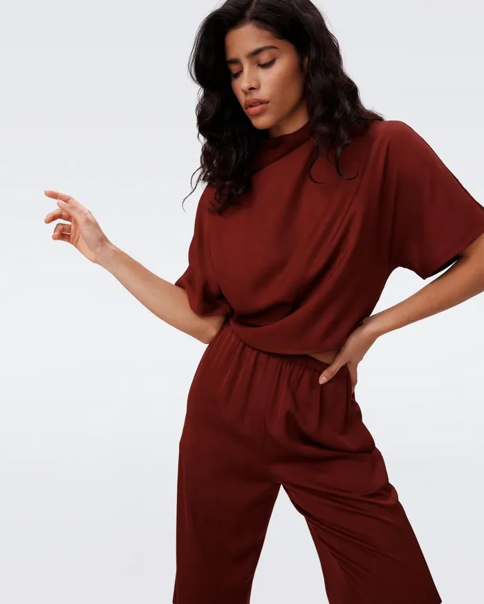 Women Olympia Top Chestnut DVF Tops