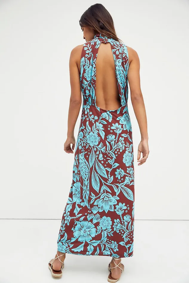 Women Printed Dresses Free People Time To Shine Printed Maxi Rum Raisin