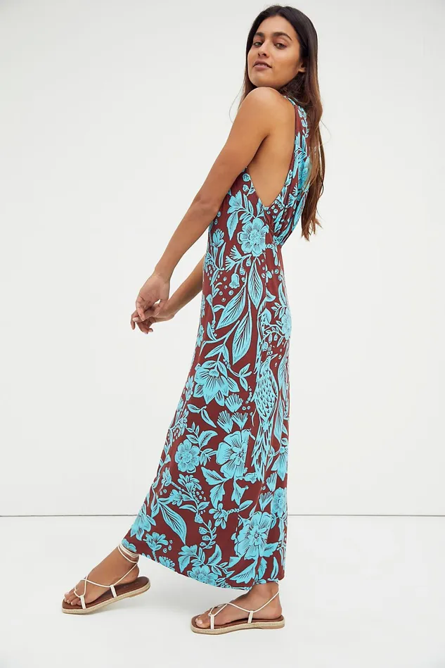Women Printed Dresses Free People Time To Shine Printed Maxi Rum Raisin
