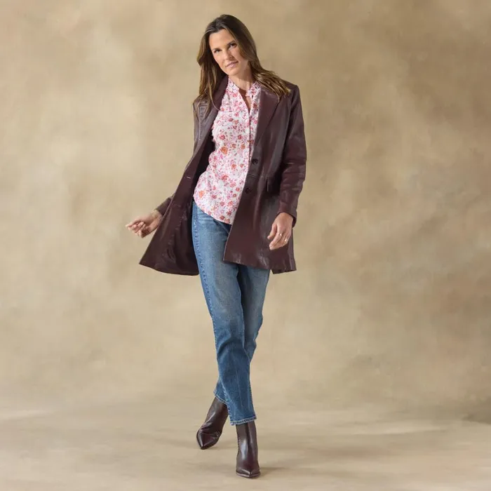 Women Rachel Leather Topper Mahogany Sundance Catalog Jackets and Coats Women Rachel Leather Topper Mahogany Sundance Catalog Jackets and Coats