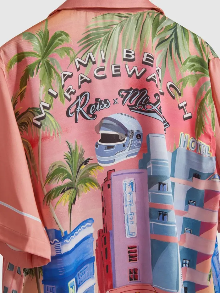 Women Reiss Blouses and Shirts F1 Miami Drawstring Shirt Pink Multi