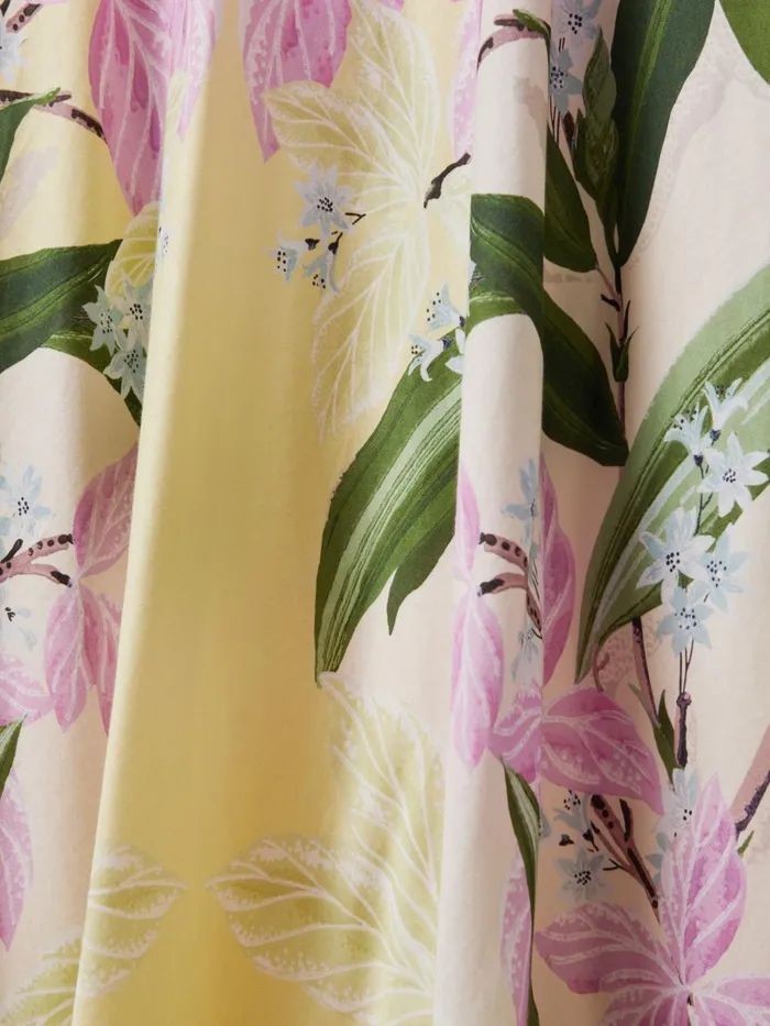 Women Reiss Brands Printed Halterneck Midi Dress Pale Yellow
