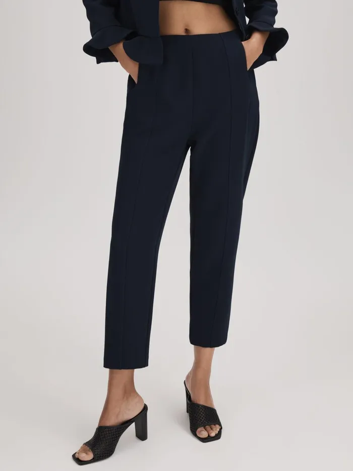 Women Reiss Brands Slim Fit Trousers Navy