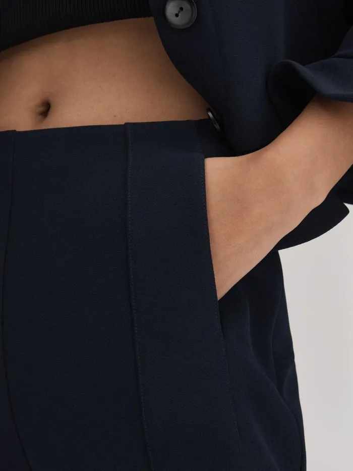 Women Reiss Brands Slim Fit Trousers Navy