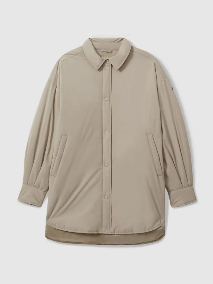 Women Reiss Coats Edition Padded Shirt Jacket Khaki