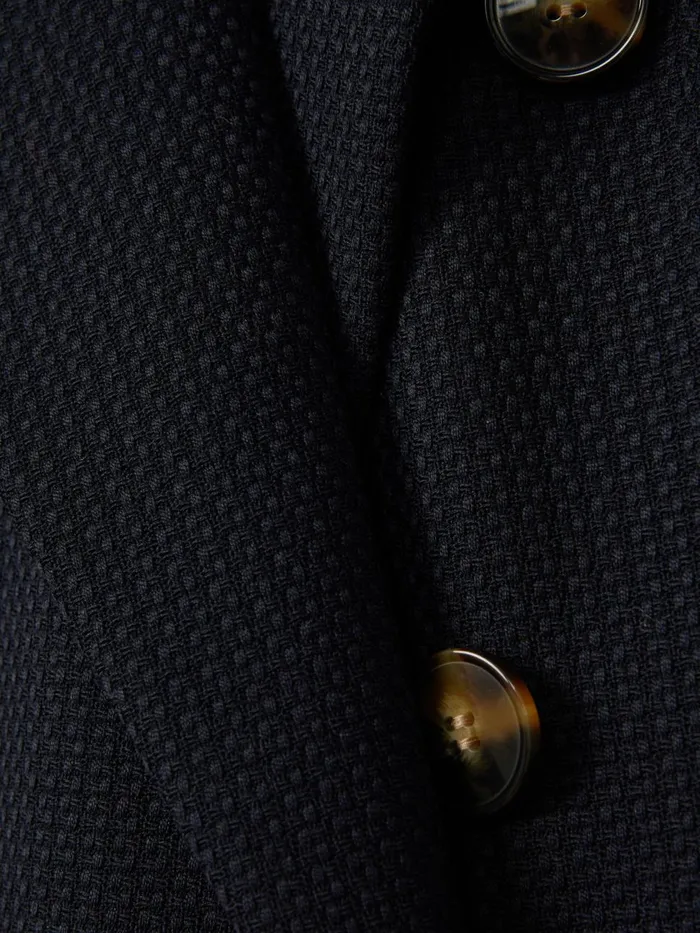 Women Reiss Coats Lana Tailored Textured Wool Blend Double Breasted Blazer Navy