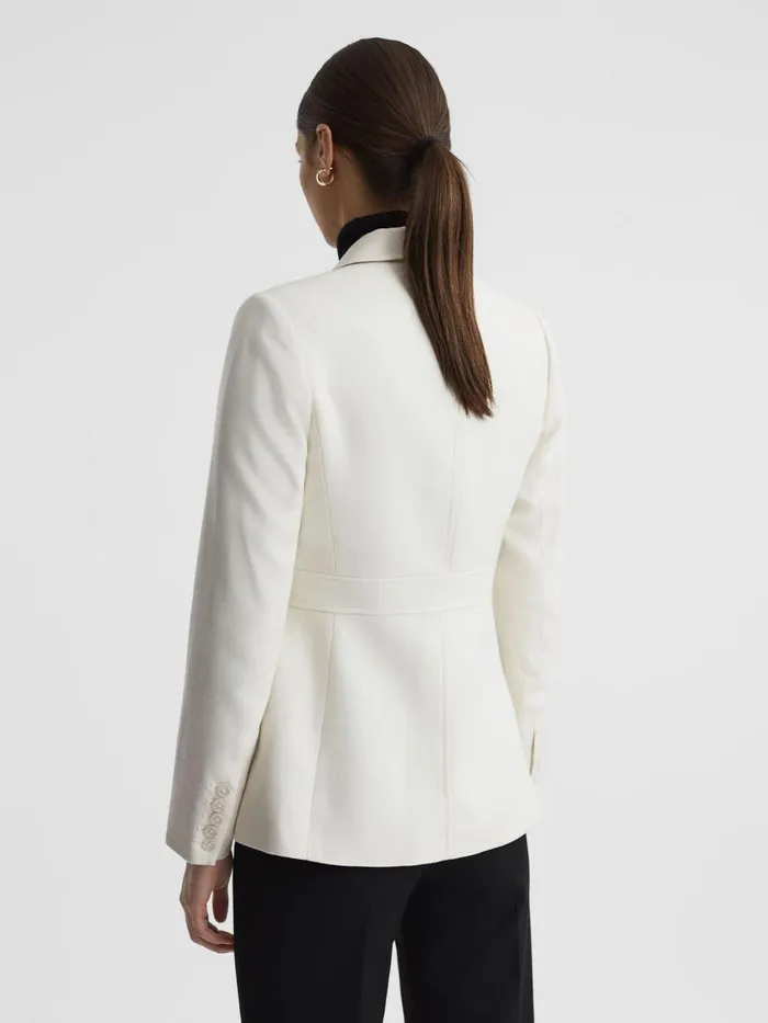 Women Reiss Coats Single Breasted Blazer Ivory