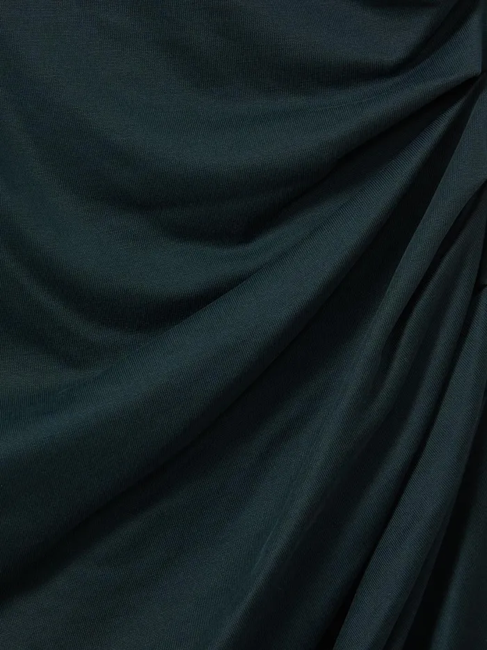 Women Reiss Dresses Beaux Modal Blend Ruched Midi Dress Dark Green