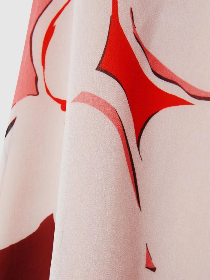 Women Reiss Dresses Becci Printed Open Back Midi Dress Red