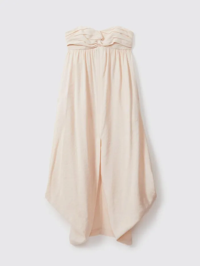 Women Reiss Dresses Evanna Bustier Bubble Hem Parachute Midi Dress Neutral