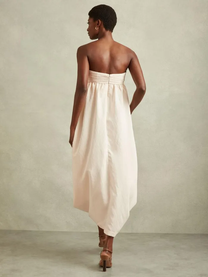 Women Reiss Dresses Evanna Bustier Bubble Hem Parachute Midi Dress Neutral