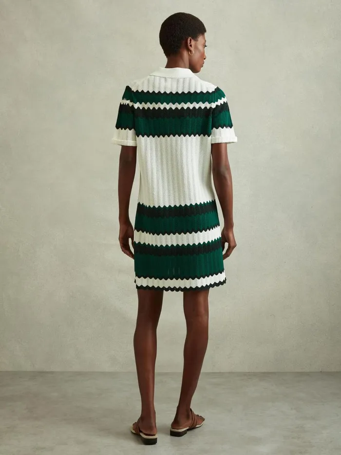 Women Reiss Dresses Malory Knitted Tunic Dress Greenwhite
