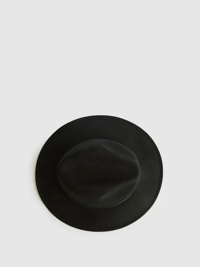 Women Reiss Hats Gloves and Scarves Ashbourne Wool Fedora Hat Black