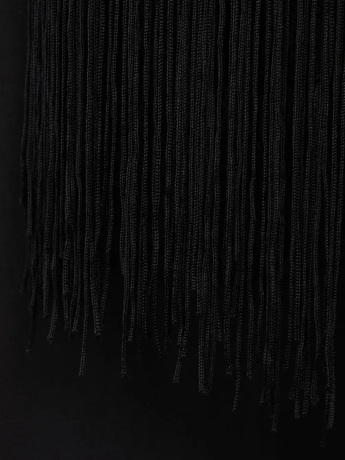 Women Reiss Jumpsuits and Playsuits Halter Neck Tassel Jumpsuit Black