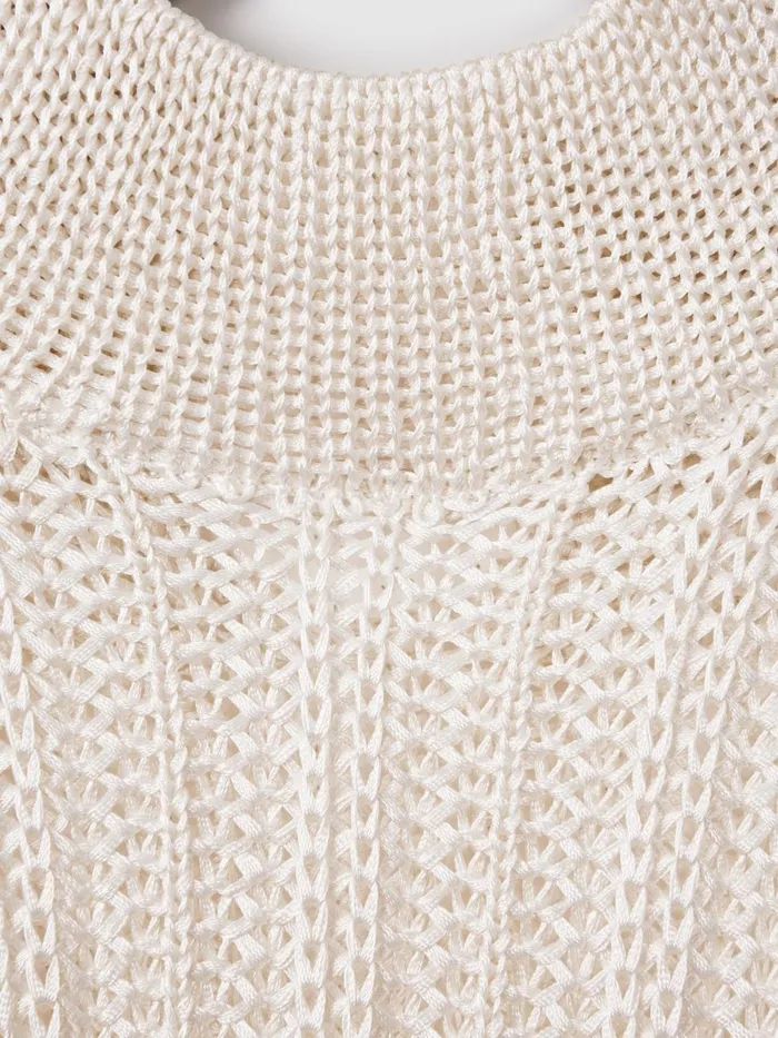 Women Reiss Knitwear Morrow Mini Ivory Sheer Knitted Dress Ivory