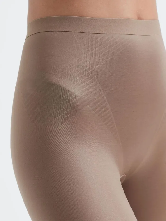 Women Reiss Lingerie Shapewear Firming MidThigh Shorts Cafe Au Lait